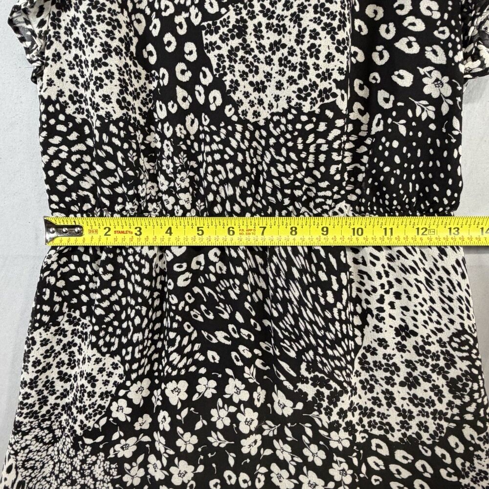 BB Dakota Steve Madden Mix Degrees Midi Dress Size Small Black White Floral EUC - Picture 7 of 8